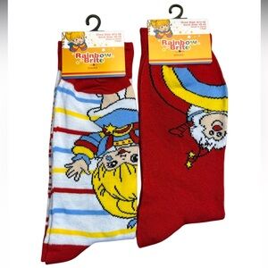 NWT Rainbow Brite 2 pair Socks Womens Shoe Size 6.5-12 Sock Size 10-13